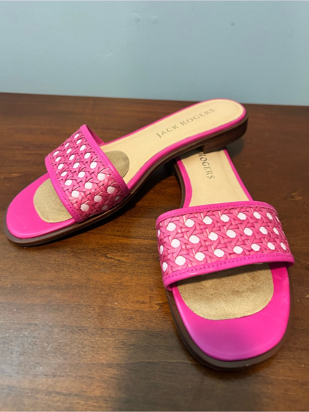 Jack Rogers Hot Pink Woven Slide Sandal size9 - Picture 2 of 12
